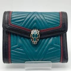 レア　BVLGARI　ブルガリ　セルペンティ　三折り財布　ダイヤモンドブラスト レア BVLGARI ブルガリ セルペンティ 三折り財布 ダイヤモンドブラスト