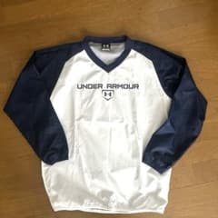 UNDER ARMOUR 長袖ジャージ YSM ホワイト/ネイビーのサムネイル