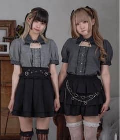 パルエルフィー 千鳥チェックブラウス ブラックのサムネイル