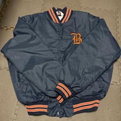 スタジャン ネイビー オレンジ 刺繍のサムネイル