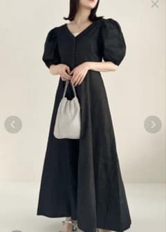 Heatherバックオープン パフスリーブ デニムワンピースのサムネイル