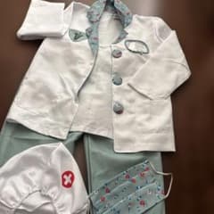 当日中発送完了☆キッズお医者さんのコスチューム（マスク・帽子付き）ハロウィンのサムネイル