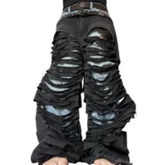デストロイデニム バギーデニム ダメージ 古着 archive opium 黒