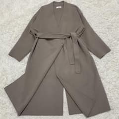 美品✨かぐれ ノーカラー ロングコート 大きいサイズ マキシ丈 