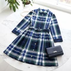美品✨BLUE LABEL CRESTBRIDGE チェック柄シャツワンピース - メルカリ