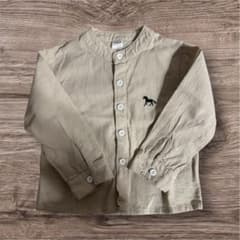 SHEIN 長袖シャツ ベージュ 馬刺繍　90cmのサムネイル