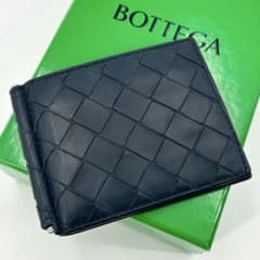 RFID/美品✨ボッテガヴェネタ マネークリップ マキシイントレ レザー 紺 RFID/美品✨ボッテガヴェネタ マネークリップ マキシイントレ レザー