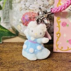 희귀 희귀 헬로 키티 산리오 퓨로 랜드 한정 플록키 뿌리 부착 스트랩