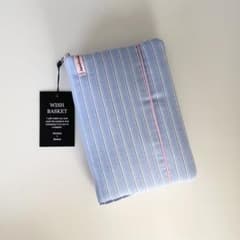 早い者勝ち 韓国 バインダー カバー 貯金 現金管理 水色 ストライプ