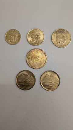 福禄寿喜財 金錠 5枚セット 収蔵品 コレクション 硬貨 海外金貨 珍品レトロ外国古銭5枚 マカオ福禄寿/台湾電話トークン/エジプト