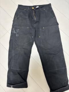 N*a様 USA製　carharttダブルニー　33x30 Carhartt ダブルニー ワークパンツ ブラック 33x30 - メルカリ