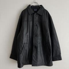 GAP カーコート ブラック 牛革 ビンテージ XL (okjkP) - メルカリ