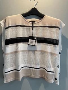 Sarah Pacini ノースリーブストライプトップス 新品 サラパチーニのサムネイル