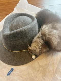 ANTEPRIMA アンテプリマ ハット 帽子 毛 フォックス グレー パール ANTEPRIMA アンテプリマ ハット 帽子 毛 フォックス グレー パール