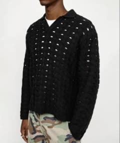 stussy OPEN KNIT COLLARED SWEATER 24ss