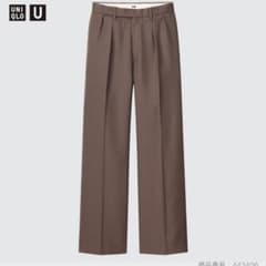 UNIQLO U ユニクロ　ウールブレンドタックパンツ ブラウン 67 Lのサムネイル