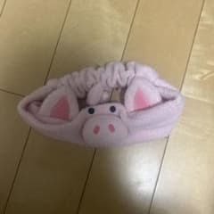 豚デザイン ヘアバンド ピンクのサムネイル