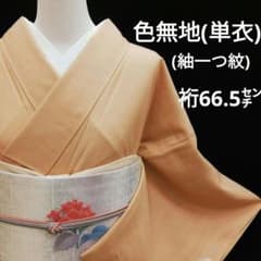 紬色無地(単衣) (一つ紋 紬 しゃれ柿色系 裄66.5㌢ ) - メルカリ