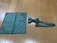結婚式　ネクタイ　ポケットチーフ　緑　グリーンのサムネイル