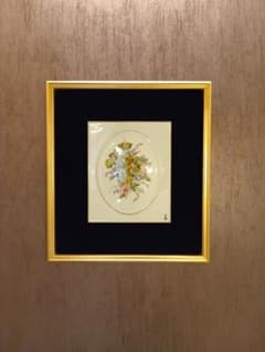 Meissen 陶板画 花とブドウ額装のサムネイル