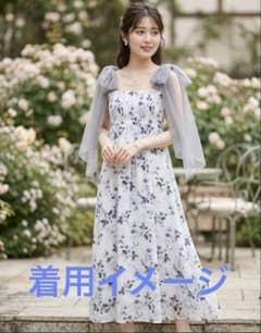 チュール　リボン　キャミ　ワンピース　可愛い　夏　涼しげ　タグ付きのサムネイル