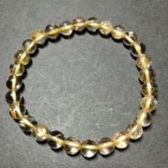 天然石 ゴールドルチルクォーツ ブレスレット 6mm 内径15cm 透明度抜群