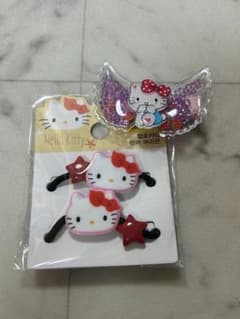 헬로 키티 2개 세트 헤어 고무 헤어핀
