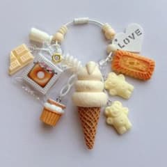 じゃらじゃらキーホルダー バニラソフトクリーム アイス チョコ 449 じゃらじゃらキーホルダー バニラソフトクリーム アイス チョコ 449