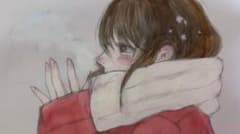 手描きイラスト オリジナル 冬の少女のサムネイル