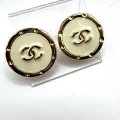 極美品】シャネル ピアス 耳飾り サークル ゴールド金具 ココマーク  