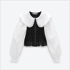 【今週末処分価格】 ZARA 韓国風 ビッグカラーシャツのサムネイル