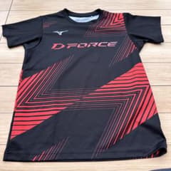 Mizuno D-Force ストライプ Tシャツ 黒赤［限定品］Sサイズのサムネイル