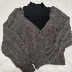 LILY BROWN レイヤードニットトップス ブラウン×ブラックのサムネイル