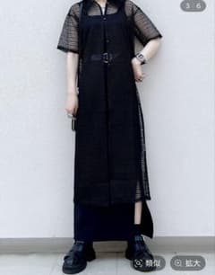 PAGEBOY メッシュ 半袖 ロングシャツ ブラックのサムネイル