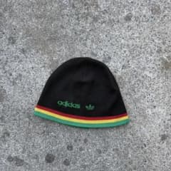 【希少】adidas オリジナルス ビーニー ニット帽 ラスタカラー 90sのサムネイル