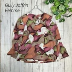 Guily Joffrin ＊ 総柄 幾何学模様 バックボタン 長袖 ブラウス