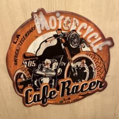 Cafe Racer ブリキ看板 バイク ガレージ装飾のサムネイル