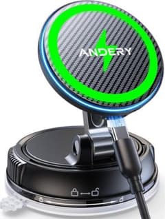 【新品】スマホホルダー 車 ワイヤレス充電 マグネット15W急速充電 真空吸盤のサムネイル