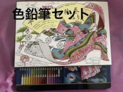 平安王朝絵巻　ぬりえ　源氏物語・枕草子・伊勢物語のシーン 色鉛筆36色セットのサムネイル