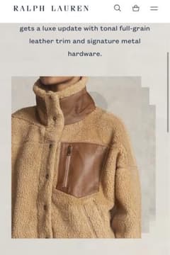 POLO ラルフローレン レザートリム&ハイパイルフリースジャケット 