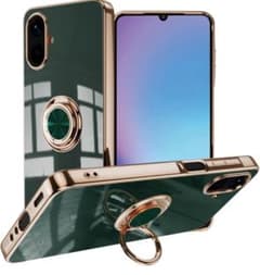 Galaxy A25 5G ケース SC53F リング付き 耐衝撃 上質 緑のサムネイル