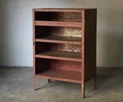 ［出品3月上旬迄］レトロな鉄の棚（赤）のサムネイル
