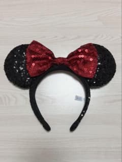 ディズニー ミニー カチューシャ スパンコール レッド ブラックのサムネイル