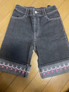 d*3様 mezzo piano デニムハーフパンツ 苺刺繍135cmのサムネイル