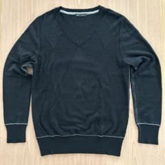 MEN’S MELROSE Vネックセーター 黒のサムネイル