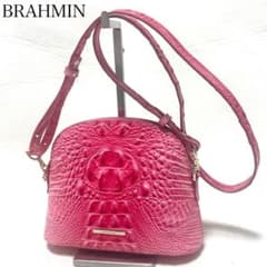 BRAHMIN ブラーミン ショルダーバッグ クロコ型押し ピンク レザー BRAHMIN ブラーミン ショルダーバッグ クロコ型押し ピンク レザー