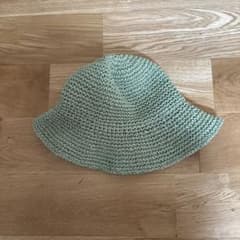 【美品】ペーパーハット　グリーンのサムネイル
