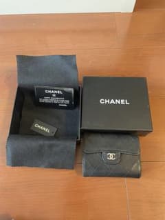 CHANEL ブラック レザー カードケース　コインケースのサムネイル