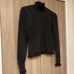 (えりさんさま専用)ZARA ザラ タートルネック ビジュー ブラック Mのサムネイル