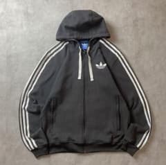 【y2k】adidas フルジップパーカー 刺繍ロゴ トレフォイルロゴ フェードのサムネイル